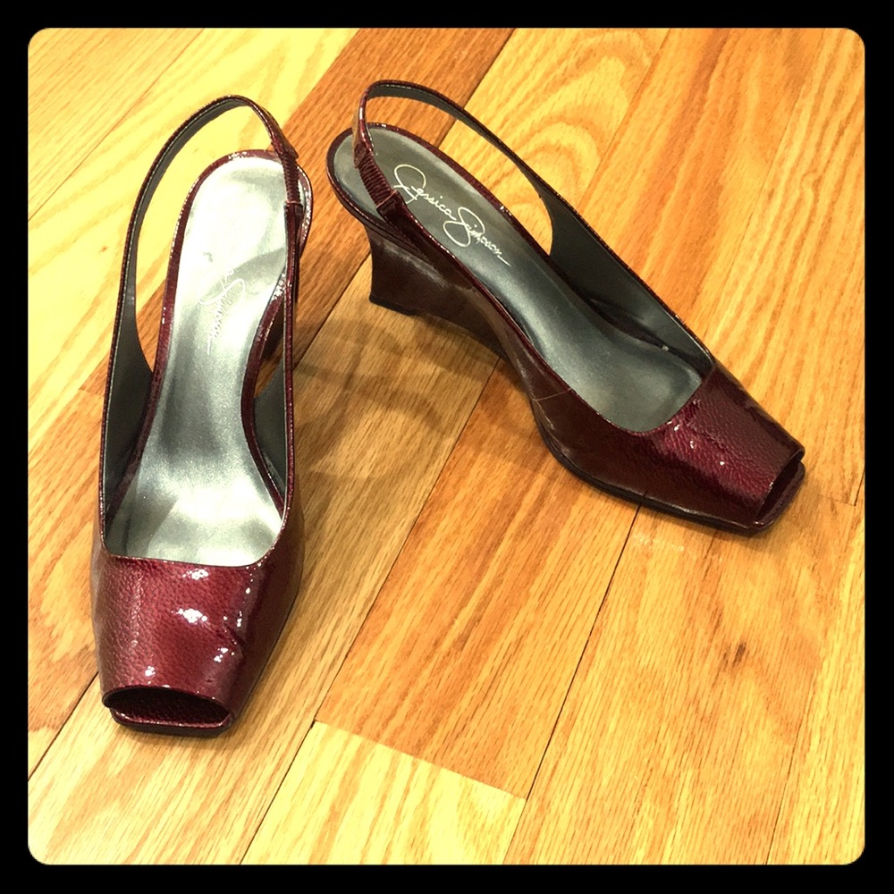 **Jessica Simpson Patent Leather Diablo Red Heels